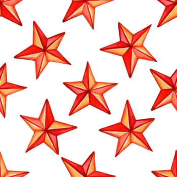 Seamless pattern with red stars. Christmas Holiday Pattern.