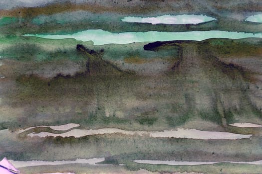 Striped gray-green gradient watercolor paper background texture