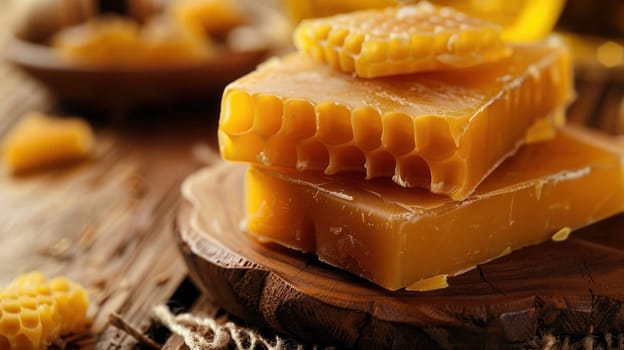 Natural beeswax advertising background