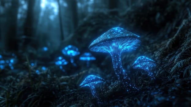 Magical mushrooms fantasy background