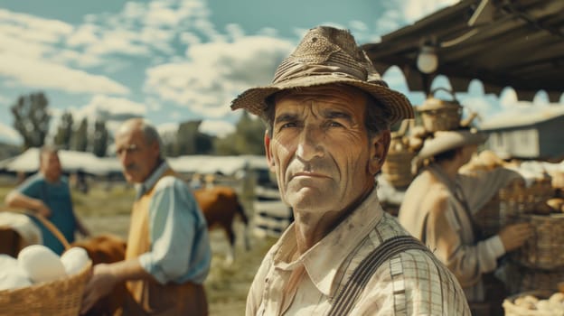 French milk farmers at the country fair