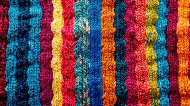 Colorful woolen background with stripes