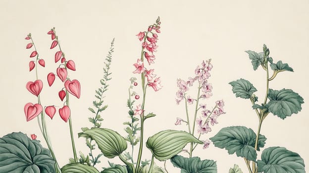 Detailed botanical watercolor illustration on light