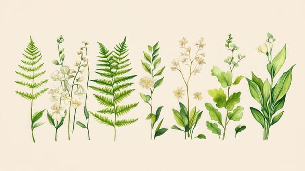Detailed botanical watercolor illustration on light