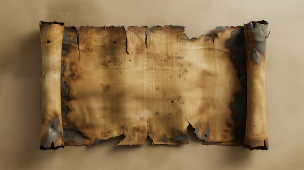 Ancient scroll with burnt holes