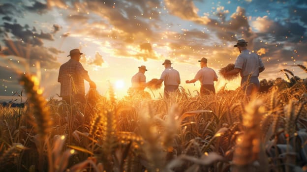 Farm Workers Portrait on the wheat field