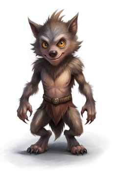 The fantasy creature, with its furry body and expressive eyes, strikes a confident pose. Its playful demeanor suggests a lively personality ready for adventure.