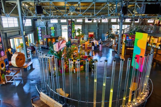 Image of Inside science room with experiments and plants in the Exploratorium museum