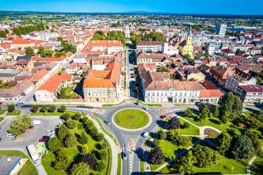 Town of Bjelovar aerial view, Bilogora region of Northern Croatia