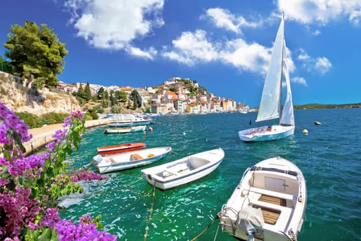 UNESCO town of Sibenik sailing destination coast view, Dalmatia, Croatia