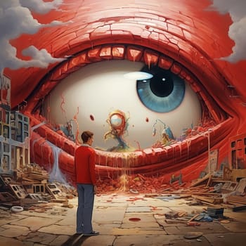 Psychedelic poster, surrealism. Mystical picture AI Generated