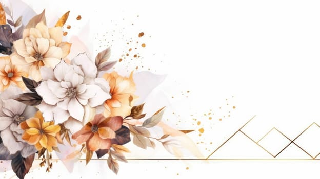 Watercolor abstract design for background of wedding or buzzy social media banner generative AI