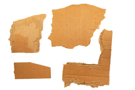 Torn papers set. Elements, isolated on white.