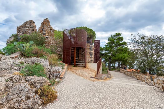 Castle ruins at Castelmola, Sicily, Italy