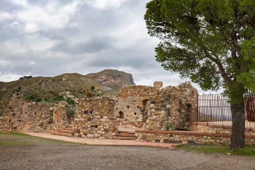 Castle ruins at Castelmola, Sicily, Italy