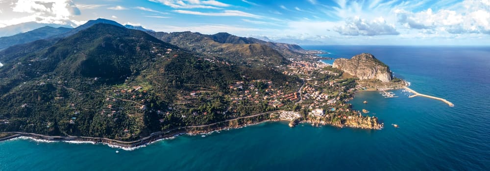 Amazing view of a coastline near Cefalu medieval village of Sicily island, Italy