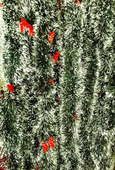 Festive background in a variety of different garlands