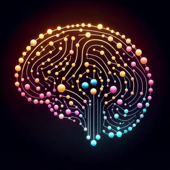 An intricate blend of circuitry, neurons, and gears forms a stylized brain pattern, symbolizing the essence of artificial intelligence