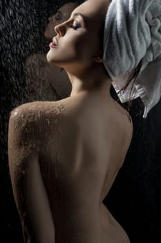 Gorgeous sexy girl shot nude in studio aquazone