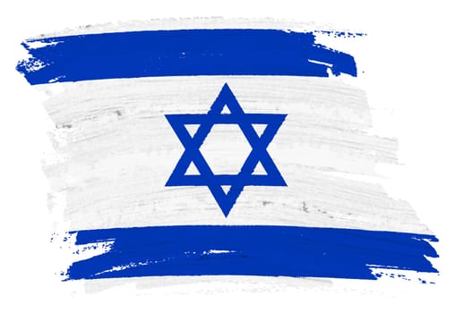 An Israel flag background paint splash brushstroke 3d illustration with clipping path