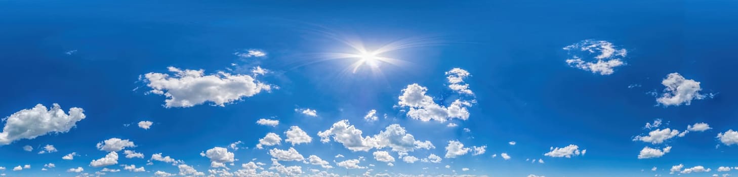 sky panorama with clouds without ground, for easy use in 3D graphics and panorama for composits in aerial and ground spherical panoramas as a sky dome