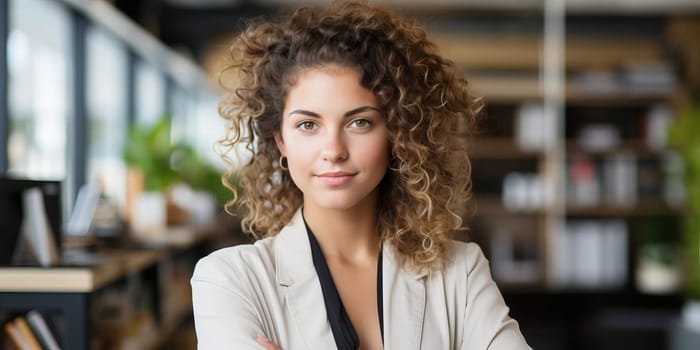 Confident Young Businesswoman in Modern Office