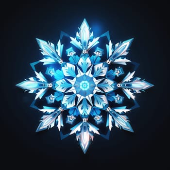 Snowflake. Abstract snowflake in geometric art style. Graphic Design Element. Template for sticker, poster, t-shirt print, etc.
