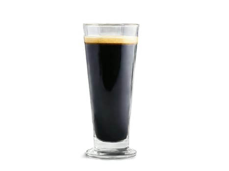 Long Black A strong long black in a simple glass with a smooth dark surface. Drink isolated on transparent background.