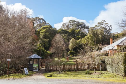 BLACKWOOD, AUSTRALIA - JULY 28 2024: The Garden of St Erth plant nursery on a cool late winter morning in Blackwood, Victoria, Australia
