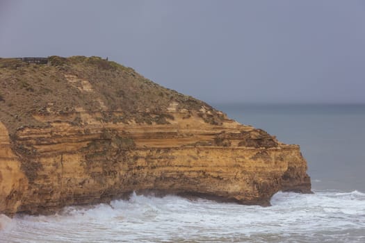 Point Addis Beach and ocean on a stormy cool autumn day near Torquay, Victoria, Australia