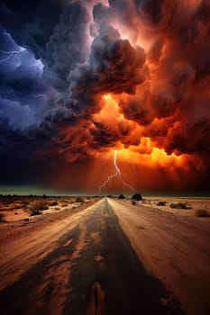 A massive tornado spirals upward in a dramatic sunset sky.