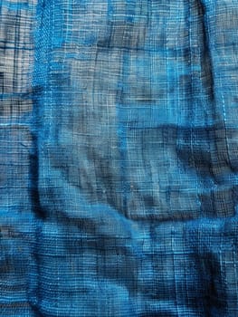 Close-up of a worn blue shade net with visible texture and slight damage, depicting the effects of weathering on synthetic materials