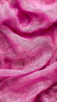 Close-up view highlighting the intricate texture and vibrant pink hue of a delicate fabric, perfect for backgrounds or design elements