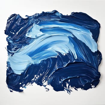 This artwork showcases a swirling ocean wave, with lively brushstrokes in shades of blue and hints of orange. The colors blend seamlessly to create movement and depth.
