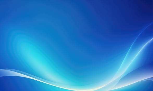 A plain, blue background with thin, white, curved lines that move from the bottom right to the top left of the image. The lines are translucent and have a soft glow.