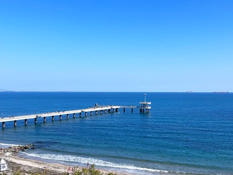 Coastal road, coastline - Nessebar, Sunny Beach, Burgas, Black Sea - stones, pier. High quality photo