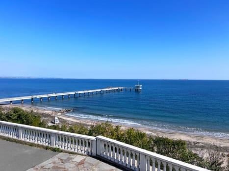 Aerial view of the pier of Burgas in Bulgaria. High quality photo