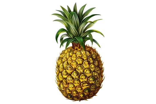 A large pineapple cut out illustration in vintage style