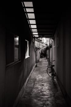 KYOTO, JAPAN - MAY 15, 2019: Traditional streetscape during the day in Kyoto, Japan
