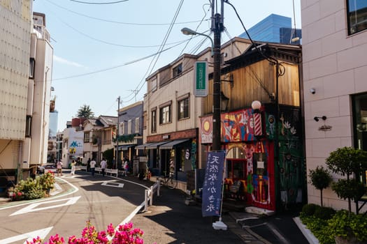 TOKYO, JAPAN - MAY 11, 2019 - Harajuku street life and shops near Cat St in central Tokyo, Japan