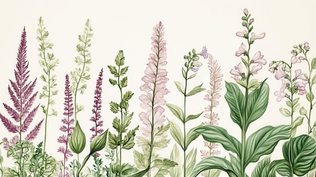 Detailed botanical watercolor illustration on light