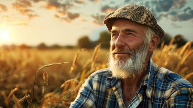 Farm Workers Portrait on the wheat field