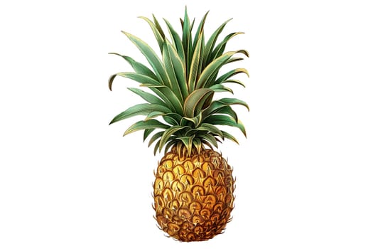 A large pineapple cut out illustration in vintage style