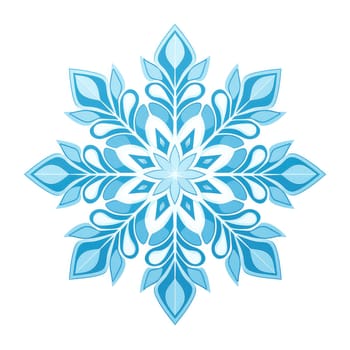 Decorative graphic design element in the form of a snowflake. 