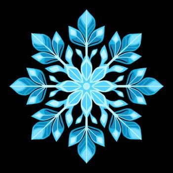 Decorative graphic design element in the form of a snowflake. 