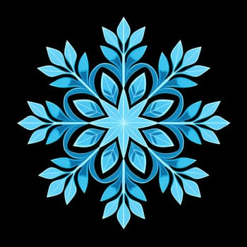 Decorative graphic design element in the form of a snowflake. 