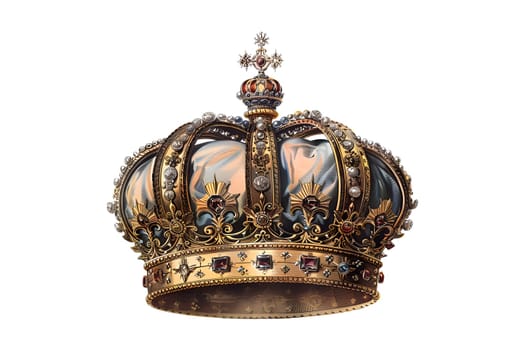 A crown with jewels cut out vintage isolated illustration