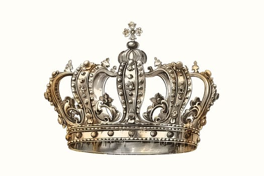 A crown with jewels cut out vintage isolated illustration