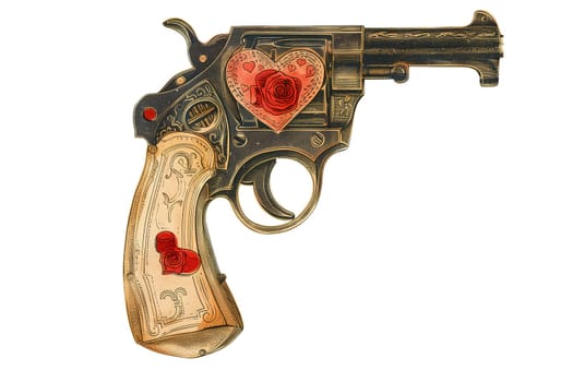 A gun with a heart on it