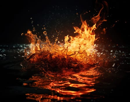 Fiery flames clash with surging water in a dynamic battle of elements. The wild flame battles the cool water in an iconic elemental confrontation.